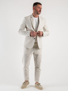 IMPERIAL Giacca da abito rigata con 2 bottoni JZ1EHAP PannaBlu