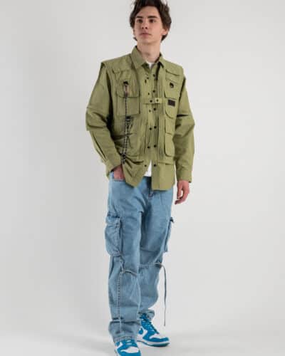 Jeans con lacci e tasconi laterali ZARA Azzurro Prezzo 0 00 Estasi Fashion
