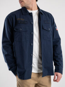 ONLY&SONS Camicia sportiva con patch militari FLY 22029629 Mood Indigo (3)