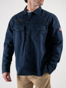 ONLY&SONS Camicia sportiva con patch militari FLY 22029629 Mood Indigo (5)