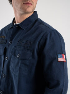 ONLY&SONS Camicia sportiva con patch militari FLY 22029629 Mood Indigo (6)