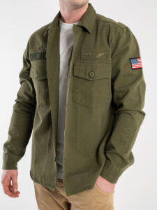 ONLY&SONS Camicia sportiva con patch militari FLY 22029629 Winter Moss (3)