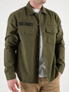 ONLY&SONS Camicia sportiva con patch militari FLY 22029629 Winter Moss (4)
