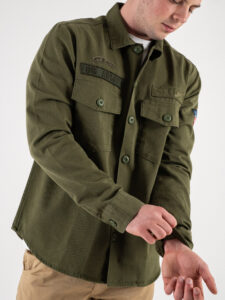 ONLY&SONS Camicia sportiva con patch militari FLY 22029629 Winter Moss (6)