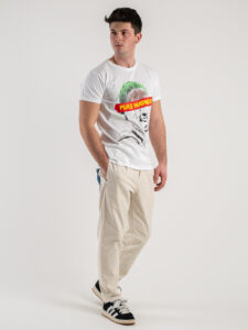 PABLIC T-shirt in cotone con stampa PURE MADNESS 243247 Bianca