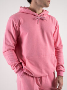 SUPERCULTURE Felpa leggera con cappuccio JOY Rosa Buble (4)