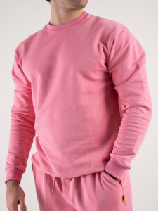 SUPERCULTURE Felpa leggera girocollo TEDDY Rosa Bubble (3)