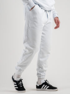 SUPERCULTURE Pantalone tuta leggero con polsini JOG Bianco (4)