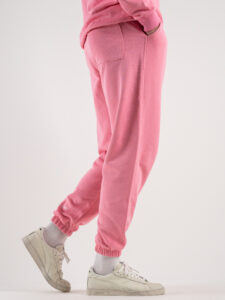 SUPERCULTURE Pantalone tuta leggero con polsini JOG Rosa Bubble (4)