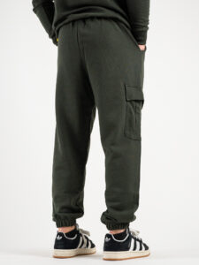 SUPERCULTURE Pantalone tuta leggero con polsini e tasconi laterali POSER Verde Militare (1)