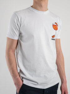 SUPERCULTURE T-shirt in cotone con stampa e ricamo SUPER SPRITZ Bianca (1)