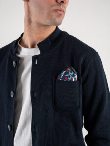 V2 Giacca in maglia leggera con collo alla coreana GUCO Blu2