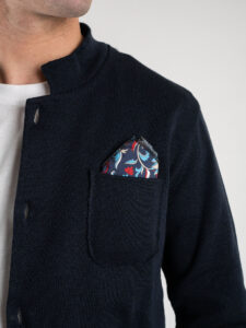 V2 Giacca in maglia leggera con collo alla coreana GUCO Blu4