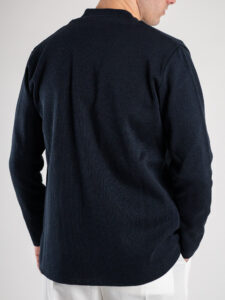V2 Giacca in maglia leggera con collo alla coreana GUCO Blu5
