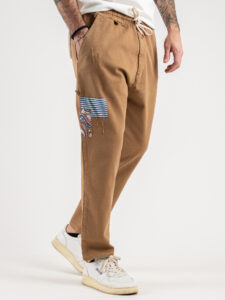 V2 Jeans leggero con coulisse, piccole graffiature, pacht laterali DRILL Tabacco1