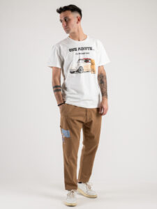 V2 Jeans leggero con coulisse, piccole graffiature, pacht laterali DRILL Tabacco6
