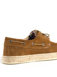 V2 Scarpa modello barca in camoscio con lacci in corda beige MOCRD Cuoio5