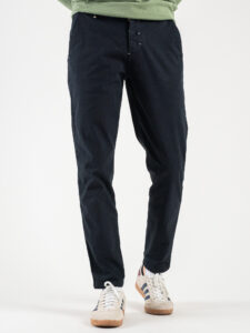 BERNA Pantalone chinos in misto lino 243409 Blu (1)