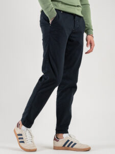 BERNA Pantalone chinos in misto lino 243409 Blu (3)