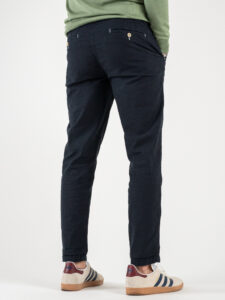 BERNA Pantalone chinos in misto lino 243409 Blu (5)