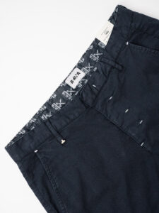 BERNA Pantalone chinos in misto lino 243409 Blu (8)