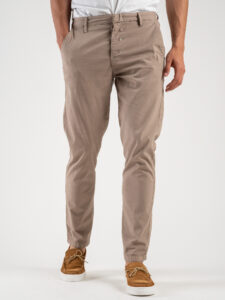BERNA Pantalone chinos in misto lino 243409 Noce (2)