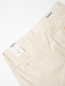 BERNA Pantalone chinos in misto lino 243409 Panna (1)