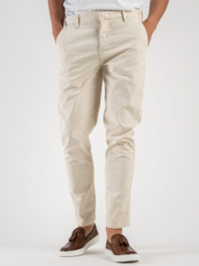 BERNA Pantalone chinos in misto lino 243409 Panna (3)