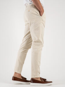 BERNA Pantalone chinos in misto lino 243409 Panna (6)