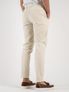 BERNA Pantalone chinos in misto lino 243409 Panna (7)