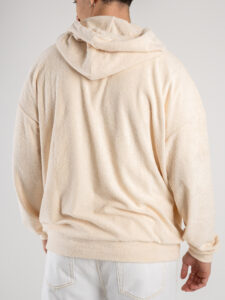 BLACK SUNDAY Felpa in spugna con tascone e cappuccio 52763 Beige (1)