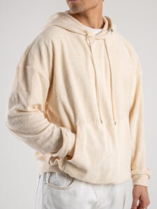 BLACK SUNDAY Felpa in spugna con tascone e cappuccio 52763 Beige (3)