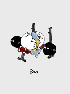 BUCI T-shirt UOVO che fa palestra1