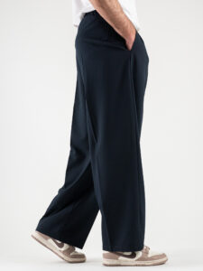 Coordinato giacchetta cropped + Pantalone baggy fit e coulisse ISA Blu (11)