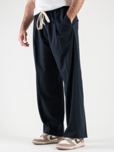 Coordinato giacchetta cropped + Pantalone baggy fit e coulisse ISA Blu (9)
