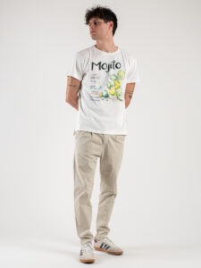 ESTASI Pantalone chino leggero con pinces ed elastico in vita BECKHAM EST Beige (1)