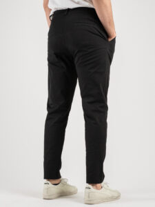 ESTASI Pantalone chino leggero con pinces ed elastico in vita BECKHAM EST Nero (1)