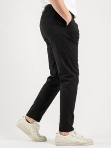 ESTASI Pantalone chino leggero con pinces ed elastico in vita BECKHAM EST Nero (5)