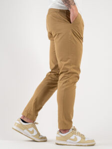 ESTASI Pantalone comodissimo leggero con pinces ed elastico in vita BECKHAM EST Cammello (4)