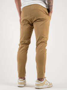 ESTASI Pantalone comodissimo leggero con pinces ed elastico in vita BECKHAM EST Cammello (5)