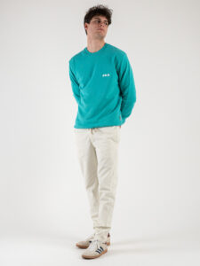 ESTASI Pantalone in misto lino con coulisse in vita NEVADA Latte (1)