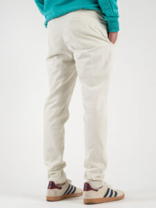 ESTASI Pantalone in misto lino con coulisse in vita NEVADA Latte (6)