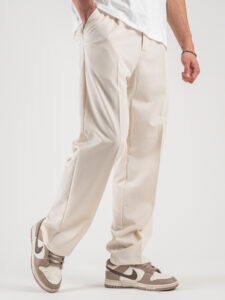 ESTASI Pantalone leggero con gamba morbida ed elastico in vita SANE’ EST Crema1