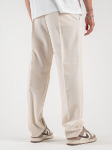 ESTASI Pantalone leggero con gamba morbida ed elastico in vita SANE’ EST Crema3