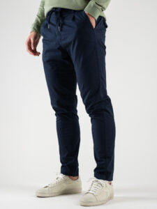 ESTASI Pantalone leggero morbido con pences, elastico in vita e coulisse FLORIDA Blu (2)