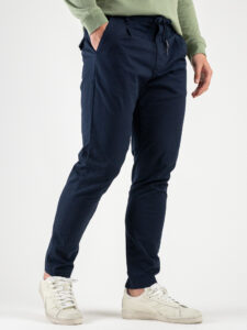 ESTASI Pantalone leggero morbido con pences, elastico in vita e coulisse FLORIDA Blu (3)