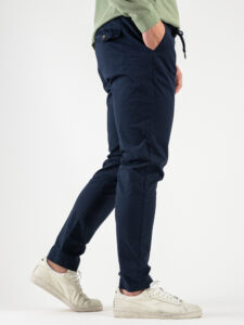 ESTASI Pantalone leggero morbido con pences, elastico in vita e coulisse FLORIDA Blu (4)