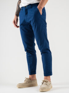 IMPERIAL Pantalone chinos da abito gessato P640320313 Blu (3)