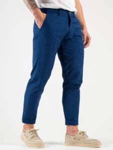 IMPERIAL Pantalone chinos da abito gessato P640320313 Blu (4)