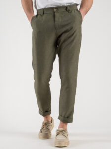 IMPERIAL Pantalone chinos da abito leggero PWB0HDA Army (2)
